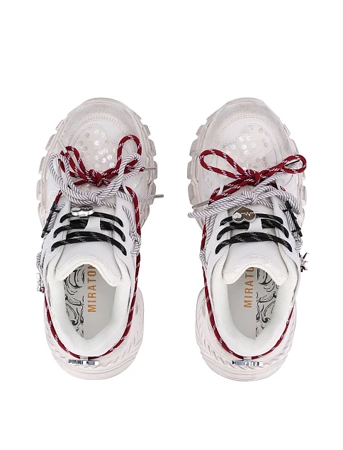 Жіночі кросівки зі штучної шкіри білі - фото 2 - Miraton