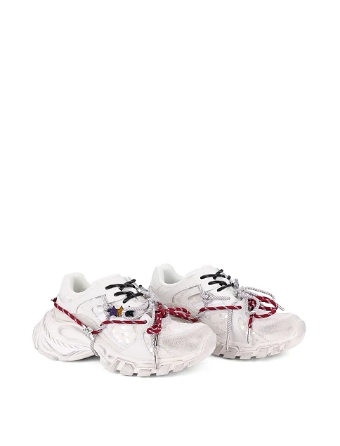 Жіночі кросівки зі штучної шкіри білі - фото 3 - Miraton