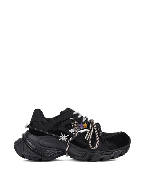 Жіночі кросівки зі штучної шкіри чорні - фото 1 - Miraton