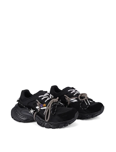 Жіночі кросівки зі штучної шкіри чорні - фото 3 - Miraton