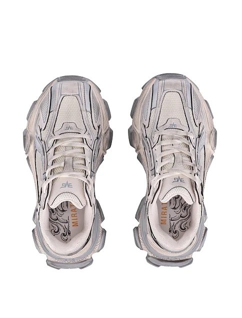 Жіночі кросівки зі штучної шкіри білі - фото 2 - Miraton