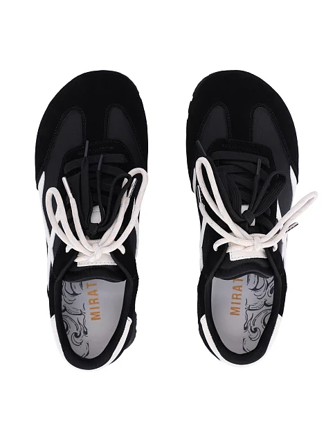 Жіночі велюрові кросівки чорні - фото 2 - Miraton