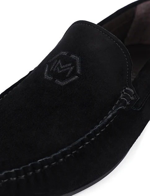 Чоловічі мокасини замшеві чорні - фото 5 - Miraton