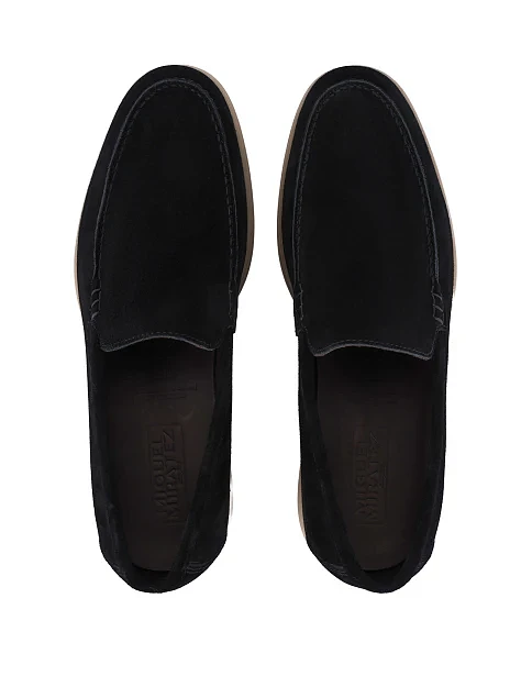 Чоловічі туфлі замшеві чорні - фото 4 - Miraton