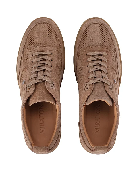 Мужские кеды замшевые бежевые - фото 4 - Miraton