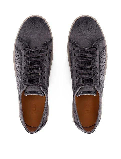 Мужские кеды замшевые серые - фото 4 - Miraton