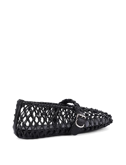 Женские балетки из искусственной кожи черные - фото 4 - Miraton