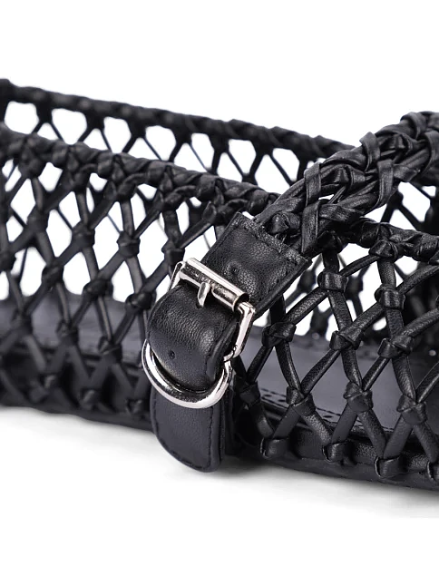 Женские балетки из искусственной кожи черные - фото 6 - Miraton