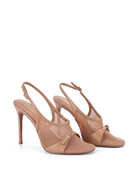 Женские босоножки кожаные бежевые - фото 3 - Miraton