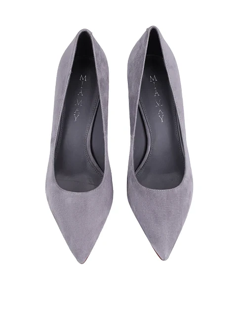 Женские туфли велюровые серебряного цвета - фото 2 - Miraton