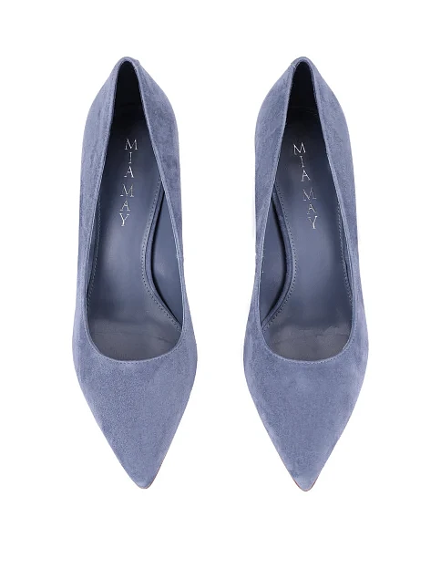 Женские туфли велюровые синие - фото 2 - Miraton