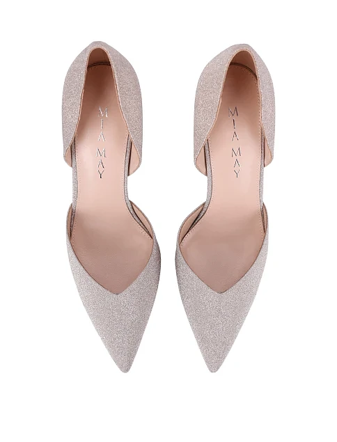 Женские туфли с глиттером золотого цвета - фото 2 - Miraton