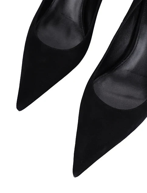 Женские туфли велюровые черные - фото 5 - Miraton