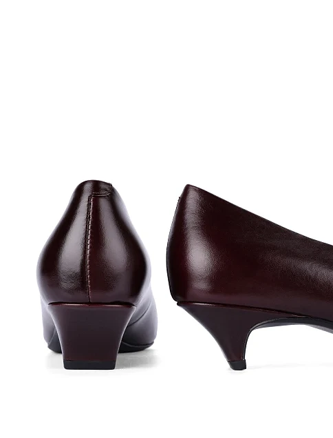 Жіночі туфлі шкіряні бордові - фото 6 - Miraton