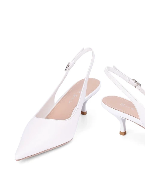 Женские туфли кожаные белые - фото 5 - Miraton