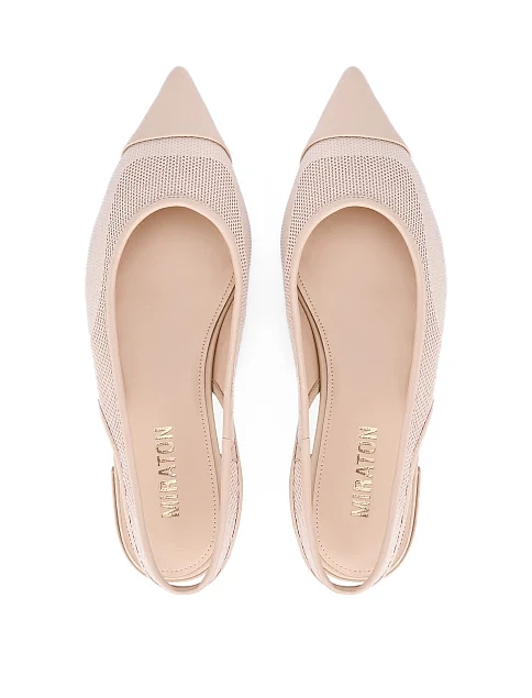 Жіночі балетки зі шкіри бежеві - фото 2 - Miraton
