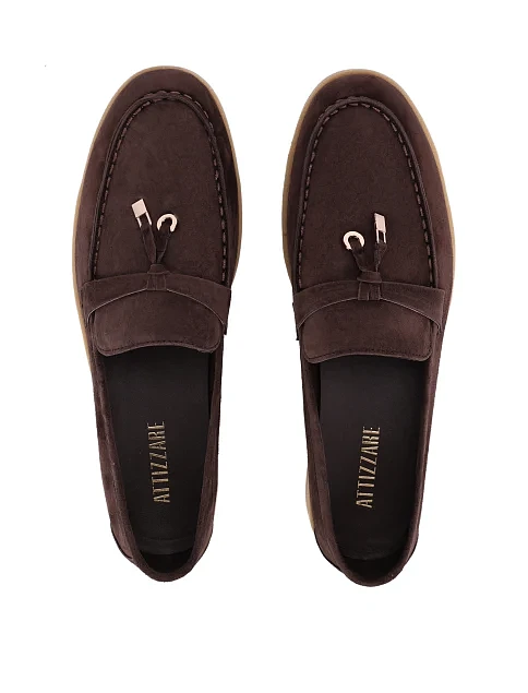 Женские слиперы велюровые коричневые - фото 2 - Miraton