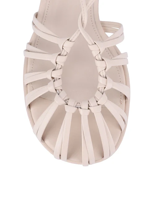 Жіночі сандалії шкіряні рисового кольору - фото 6 - Miraton