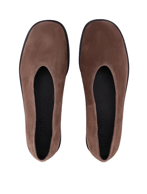 Женские балетки велюровые бежевые - фото 2 - Miraton