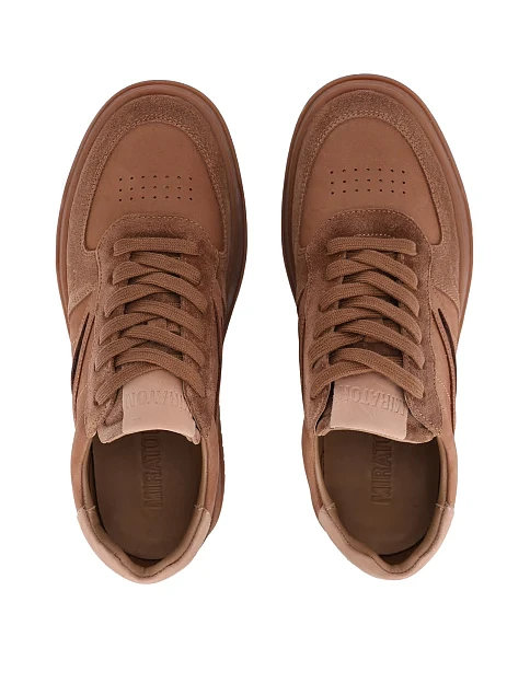 Жіночі кеди велюрові коричневі - фото 2 - Miraton