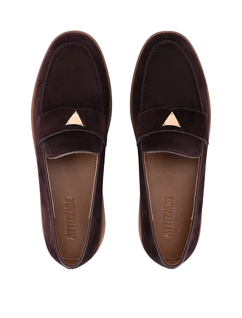 Женские слиперы велюровые коричневые - фото 2 - Miraton