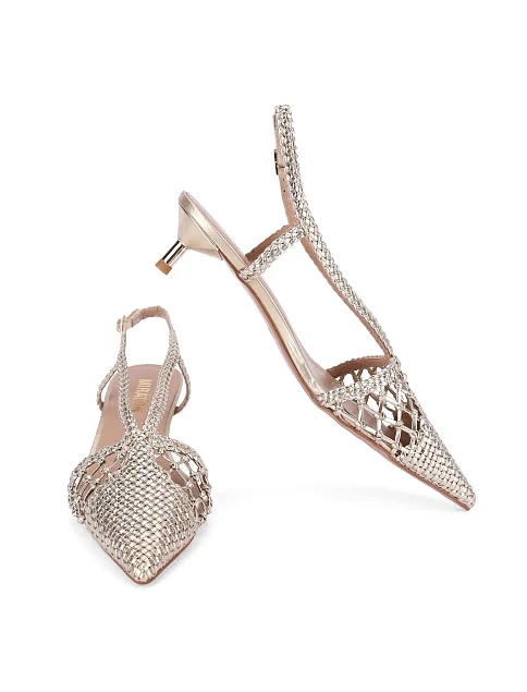 Жіночі туфлі шкіряні золотого кольору - фото 2 - Miraton