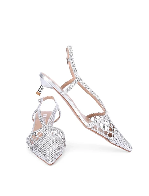 Женские туфли кожаные серебряного цвета - фото 6 - Miraton