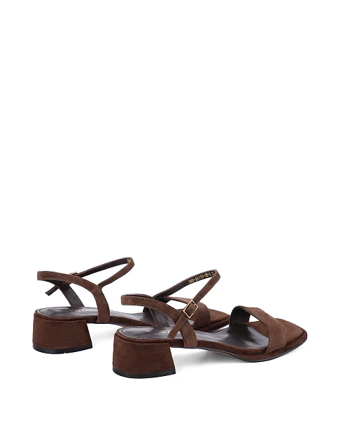 Женские босоножки велюровые коричневые - фото 4 - Miraton