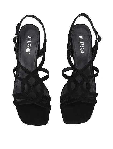 Жіночі босоніжки велюрові чорні - фото 2 - Miraton