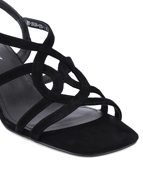 Жіночі босоніжки велюрові чорні - фото 5 - Miraton