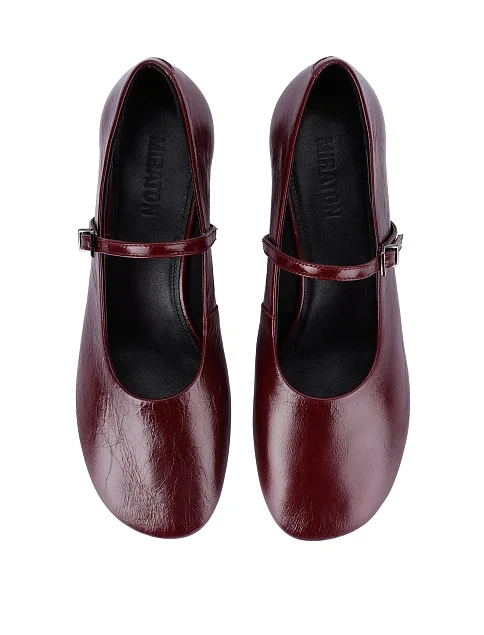 Жіночі туфлі з масляної шкіри бордові - фото 2 - Miraton