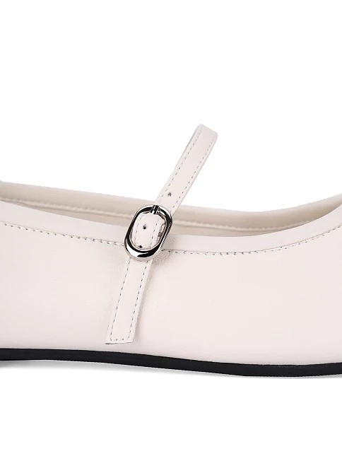 Жіночі балетки шкіряні білі - фото 6 - Miraton