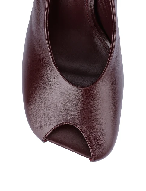 Жіночі туфлі з масляної шкіри бордові - фото 5 - Miraton