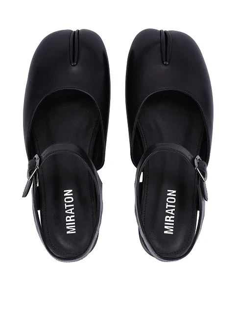 Жіночі балетки зі шкіри чорні - фото 2 - Miraton