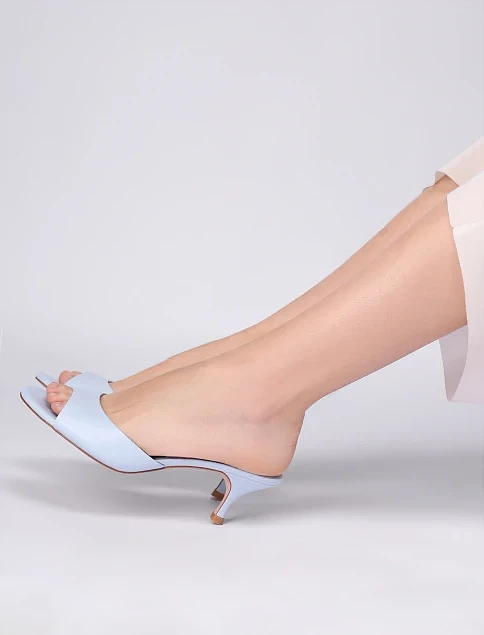 Жіночі сабо шкіряні блакитні - фото 7 - Miraton