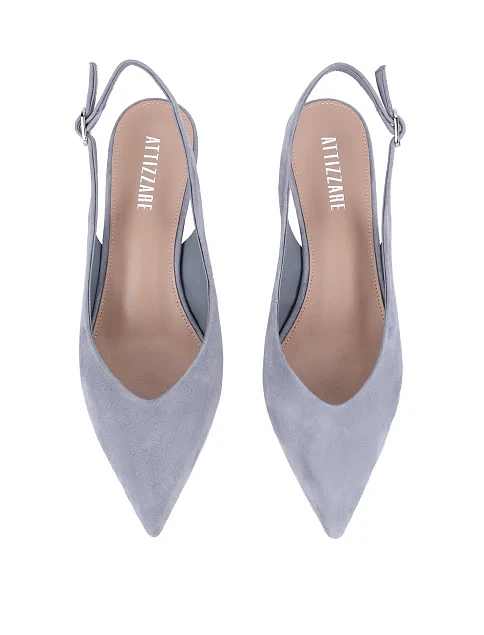 Жіночі туфлі велюрові блакитні - фото 2 - Miraton