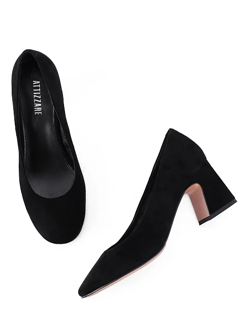 Женские туфли велюровые черные - фото 5 - Miraton