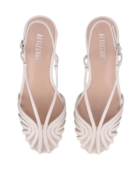 Жіночі босоніжки шкіряні золотого кольору - фото 2 - Miraton