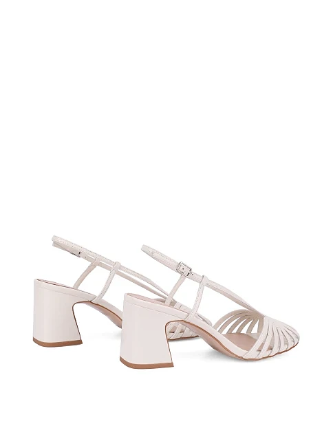 Жіночі босоніжки шкіряні золотого кольору - фото 4 - Miraton