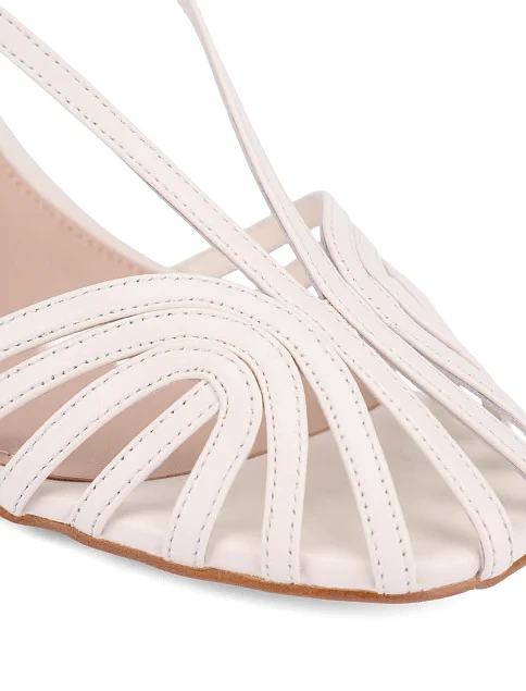 Жіночі босоніжки шкіряні золотого кольору - фото 5 - Miraton