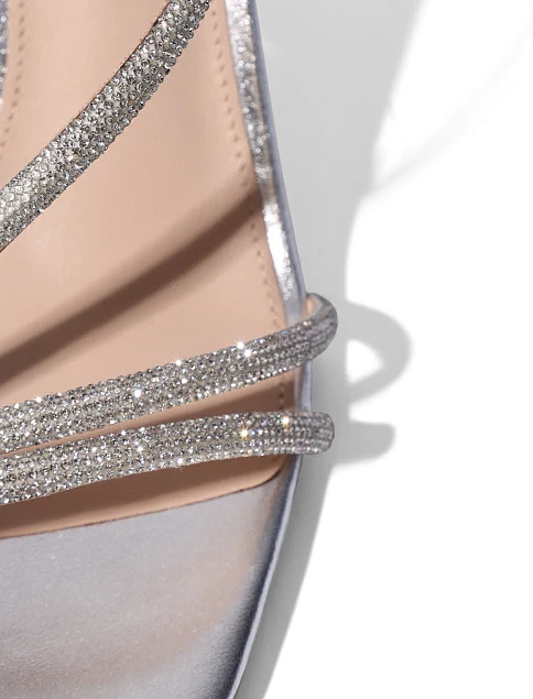 Женские босоножки кожаные серебряного цвета - фото 6 - Miraton