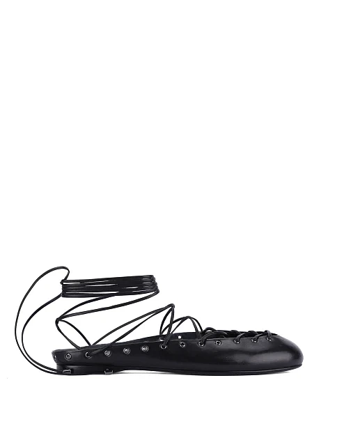 Жіночі балетки шкіряні чорні - фото 1 - Miraton