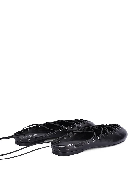 Жіночі балетки шкіряні чорні - фото 4 - Miraton