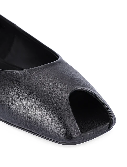 Женские балетки кожаные черные - фото 5 - Miraton