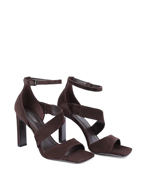 Женские босоножки велюровые коричневые - фото 3 - Miraton