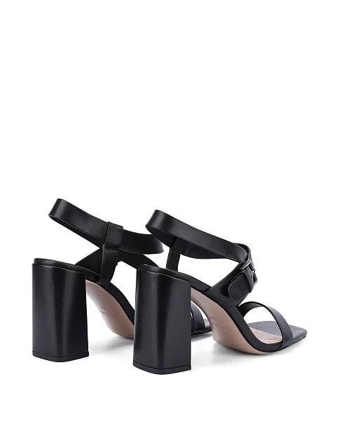 Женские босоножки кожаные черные - фото 4 - Miraton