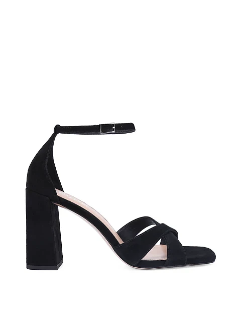 Женские босоножки велюровые черные - фото 1 - Miraton