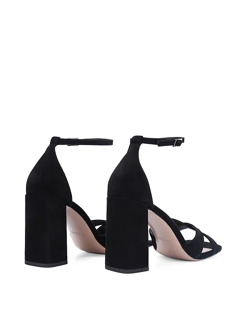 Женские босоножки велюровые черные - фото 4 - Miraton