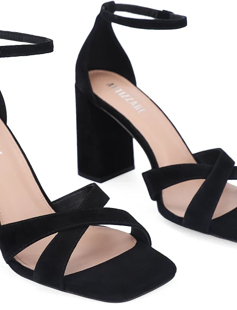 Женские босоножки велюровые черные - фото 5 - Miraton