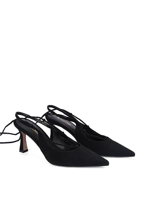 Женские туфли велюровые черные - фото 3 - Miraton